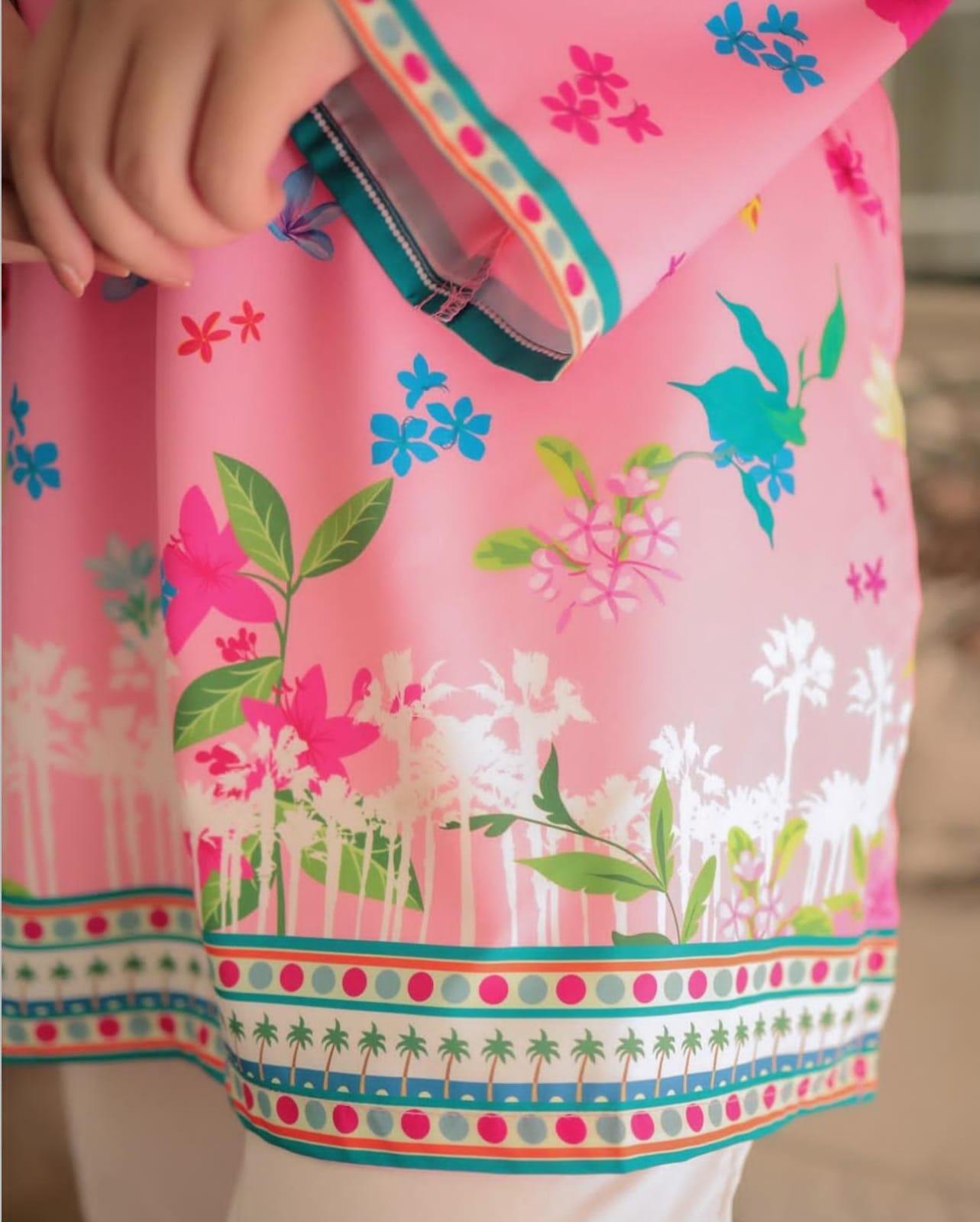 PINK FLORAL DIGITAL PRINT 2PCS