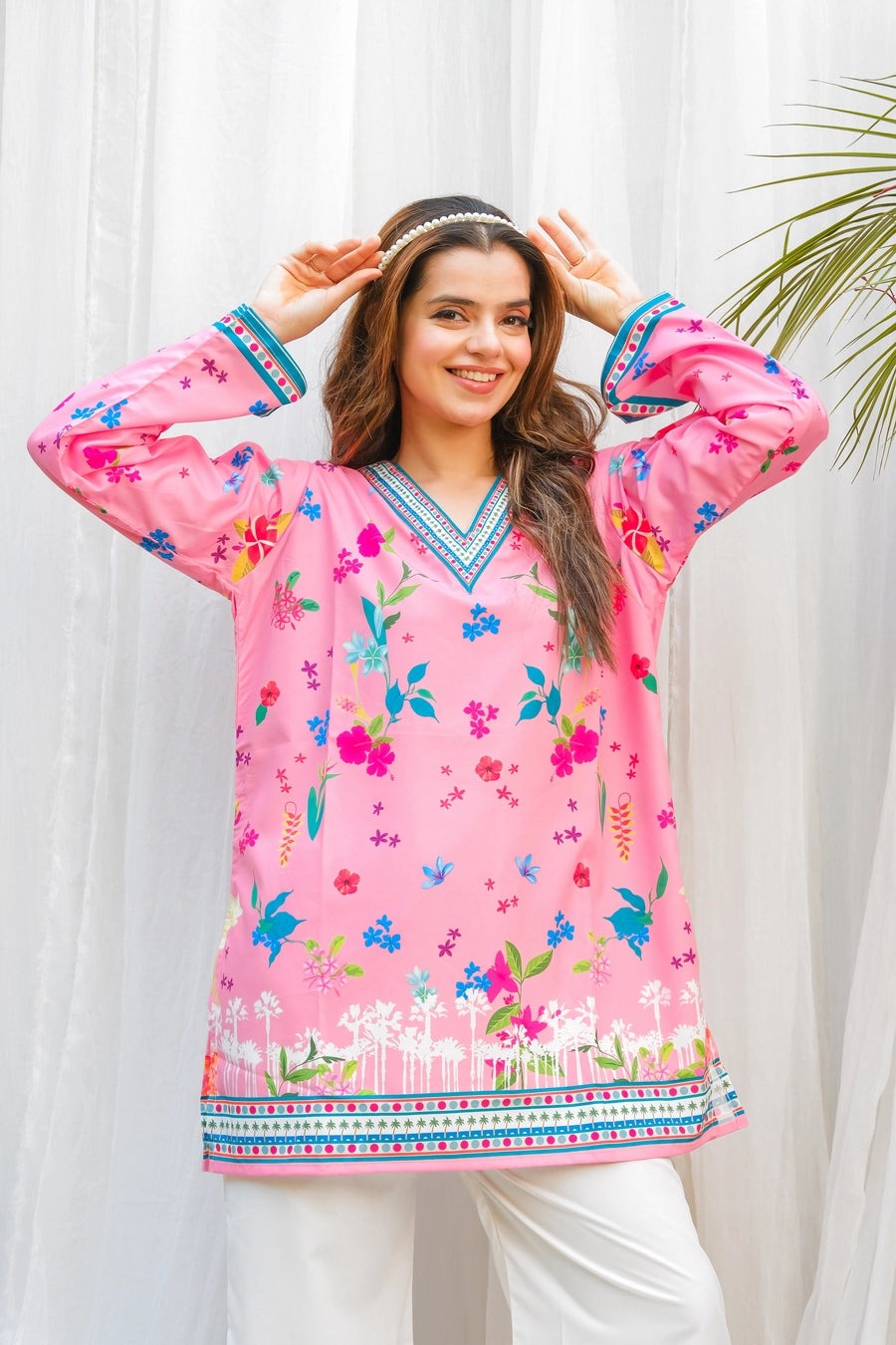 PINK FLORAL DIGITAL PRINT 2PCS