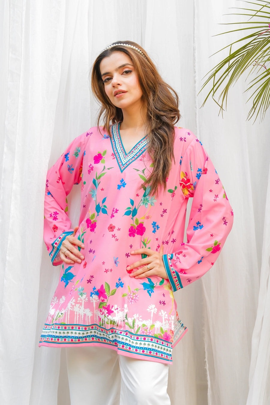 PINK FLORAL DIGITAL PRINT 2PCS
