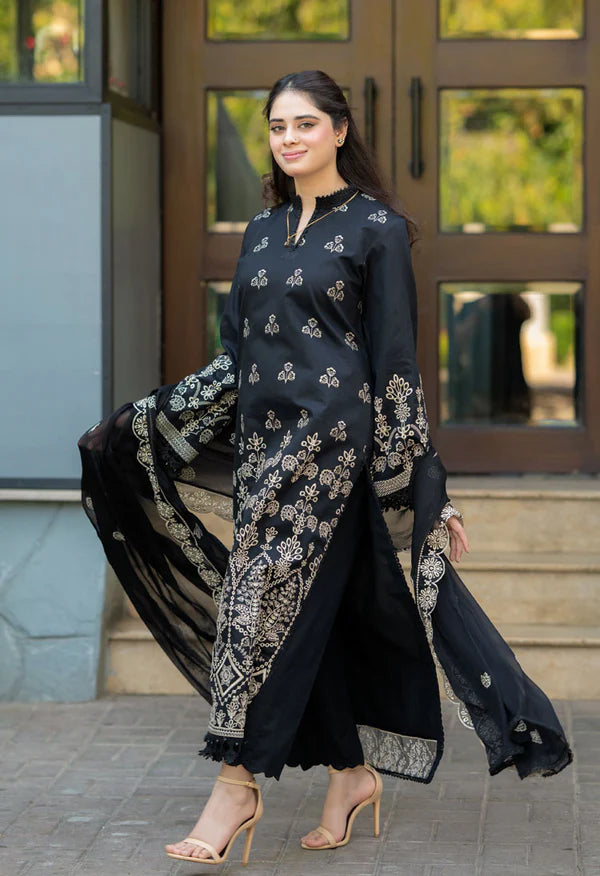 BLACK EMBROIDERY 3PC