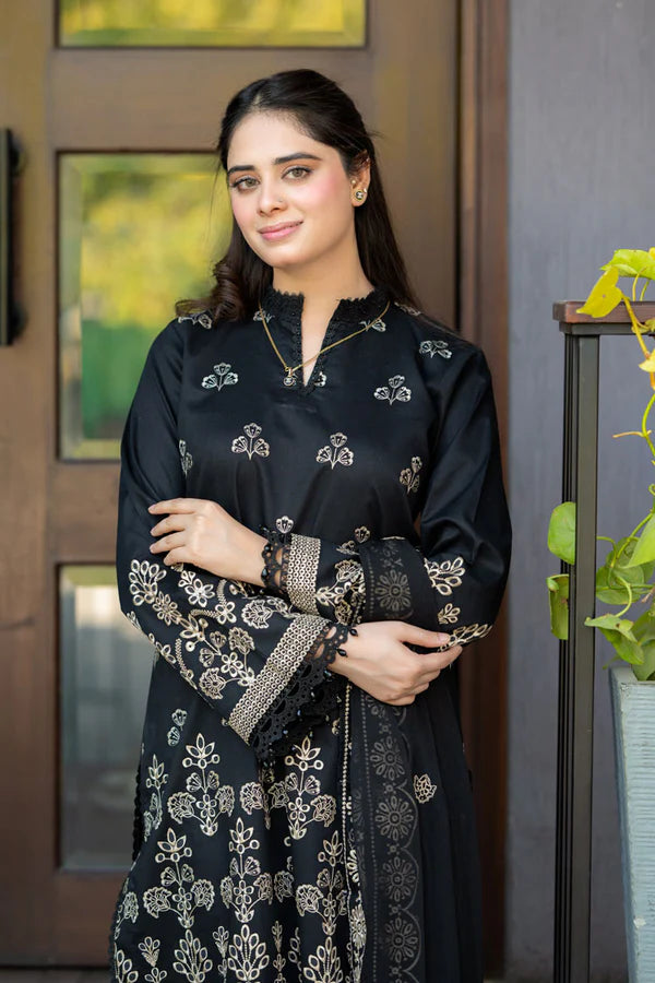 BLACK EMBROIDERY 3PC