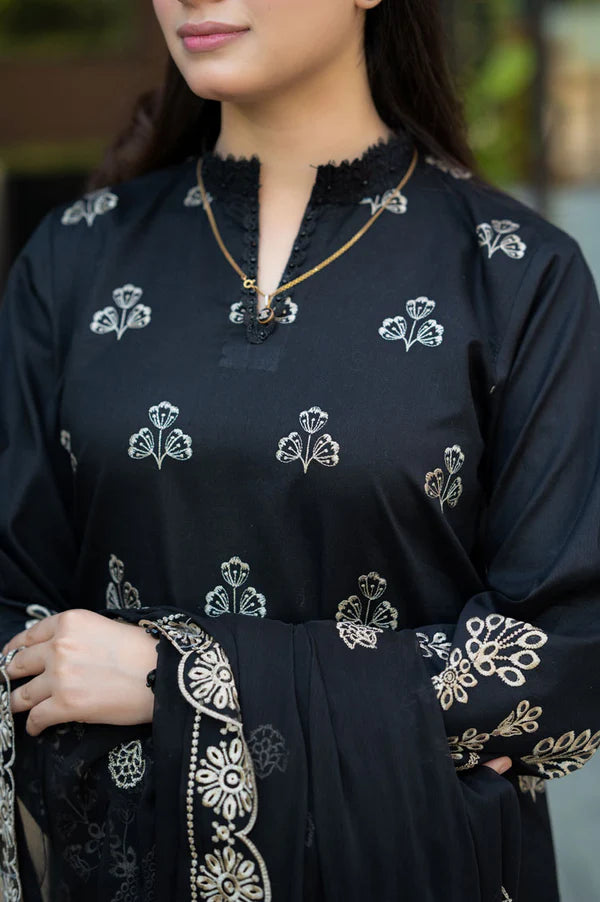 BLACK EMBROIDERY 3PC