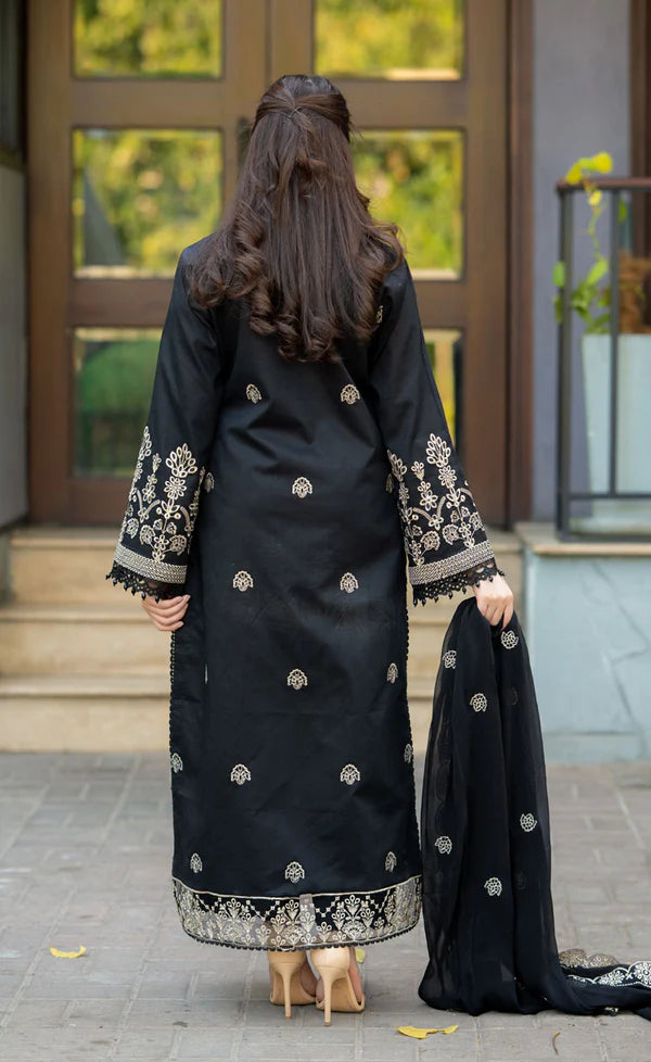 BLACK EMBROIDERY 3PC