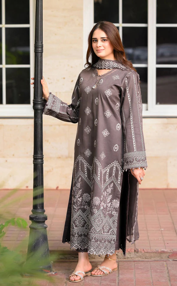 IRON GREY EMBROIDERY 3PC
