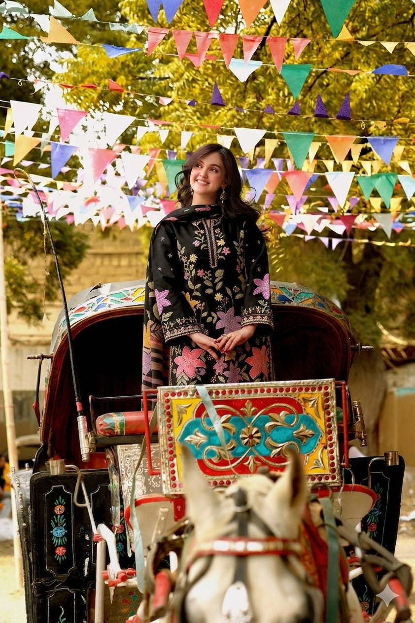 Aleesha black 3Pcs Embroidery