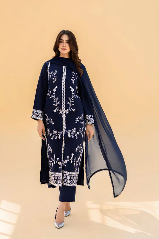 MYSTIC BLUE EMBROIDERY 3PC