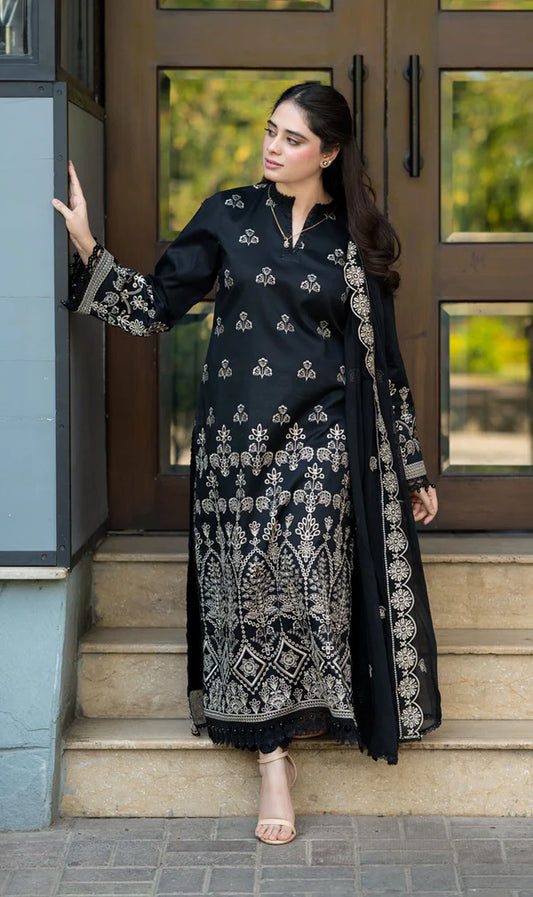 BLACK EMBROIDERY 3PC