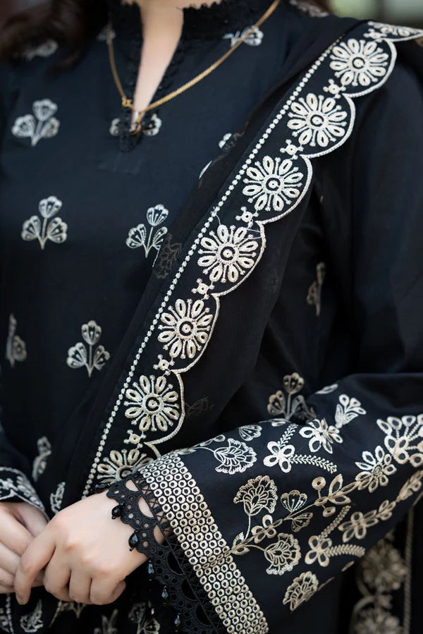 Black 3Pcs Embroidery