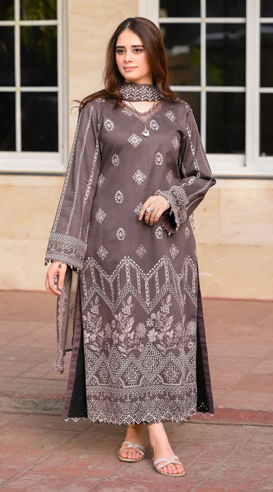 IRON GREY EMBROIDERY 3PC