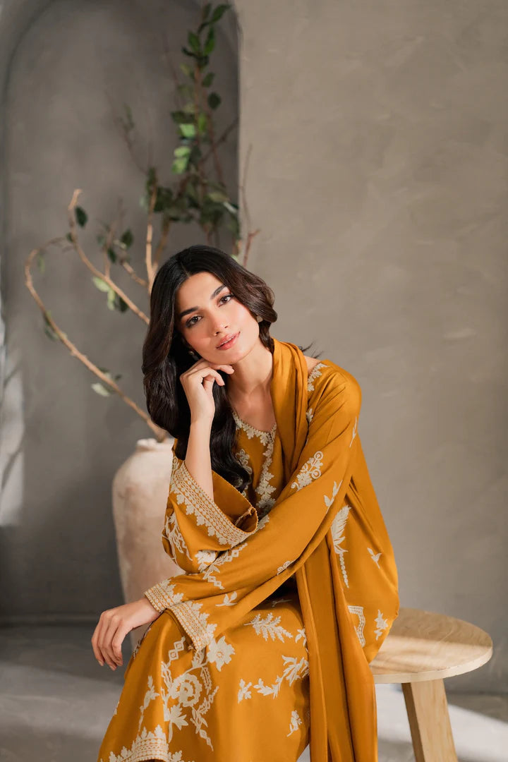 MUSTARD EMBROIDERY 3PC