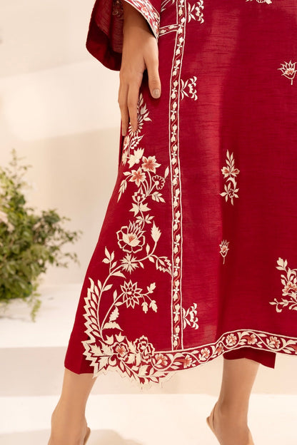 Red 3Pcs Embroidery