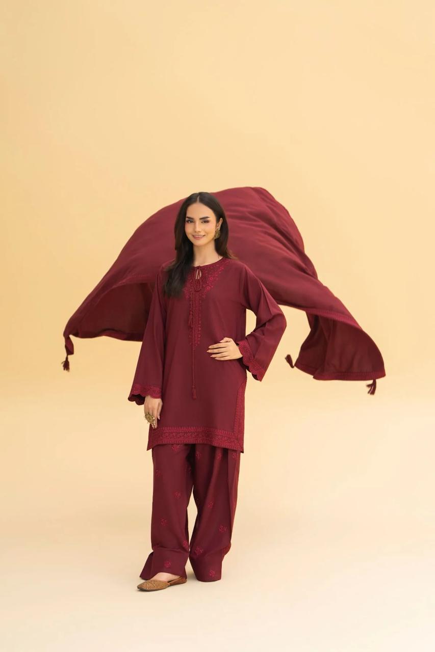 Mahzeb 3Pcs Embroidery(Farshi Shalwar)